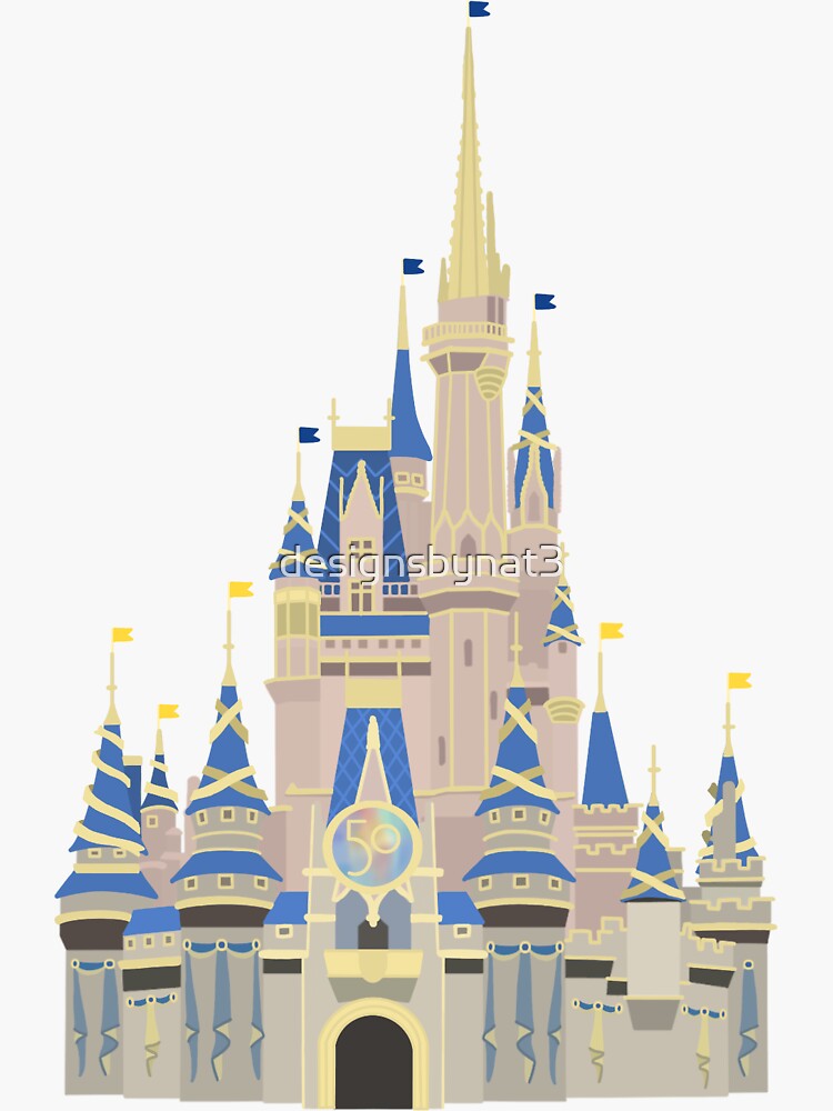 "Magic Kingdom 50th Celebration Castle" Sticker for Sale by