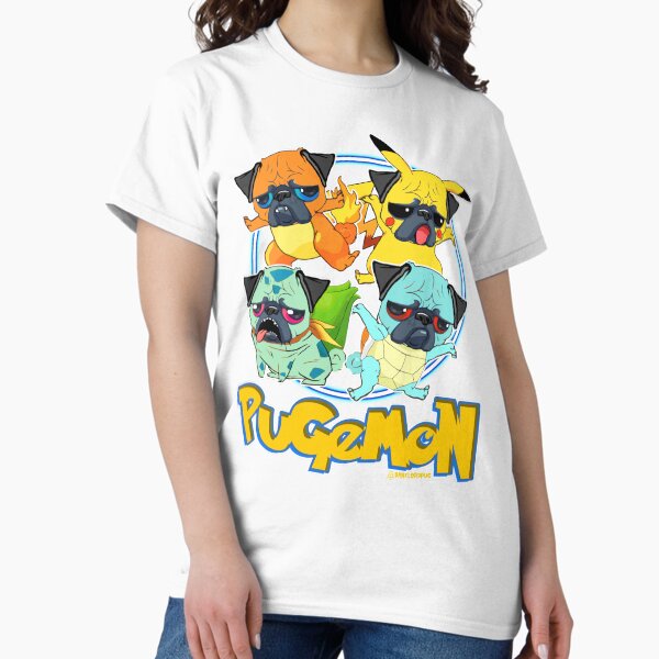Vista previa del artículo con la obra «Pugemon», diseñado y vendido por darklordpug.