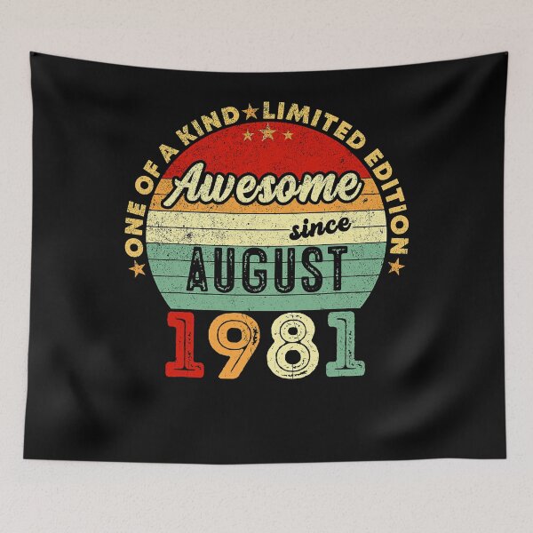 Item preview, Awesome Since August 1981 40th Birthday Retro designed and sold by ClareMadelane.