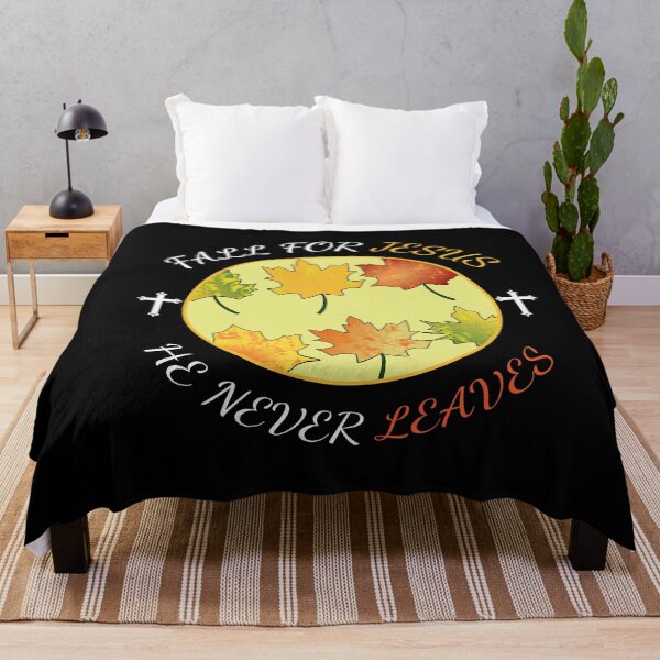 Item preview, Fall For Jesus He Never Leaves Christianity Autumn designed and sold by SharpThreadZ.
