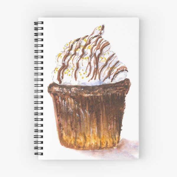 Item preview, Chocolate watercolour cupcake. Iced and decorated painted cake designed and sold by Goldstarwork.