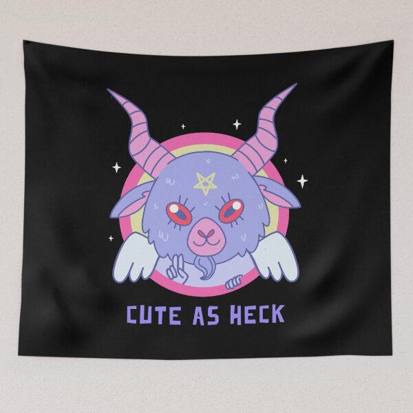 Item preview, Cute as Heck Baby Baphomet Peeking Pentacle Pentagram  designed and sold by AlasAHintStudio.