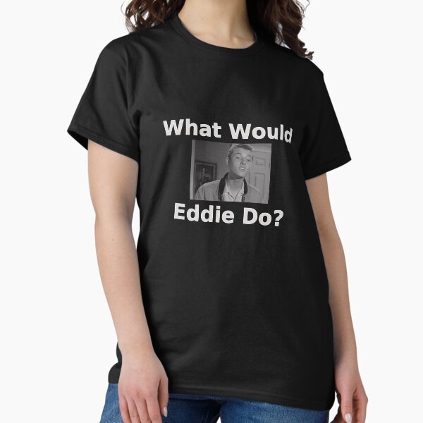 Vista previa del artículo con la obra «¿Qué haría Eddie Haskell?», diseñado y vendido por FiaFiaPress.