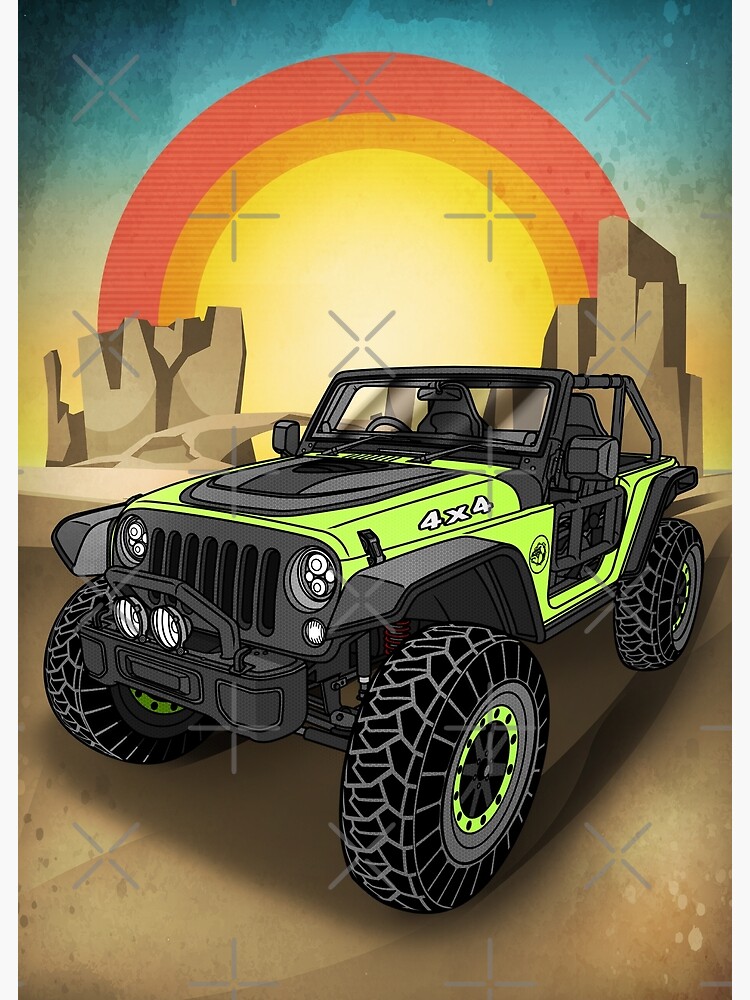 Disover Jeep Wrangler Trailcat Premium Matte Vertical Poster