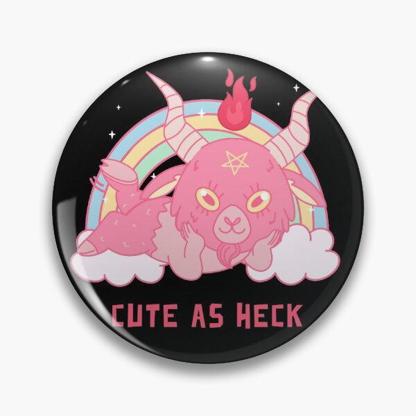 Item preview, Cute as Heck Baby Baphomet Lounging Cloud Rainbow Pentacle Pentagram Fire designed and sold by AlasAHintStudio.
