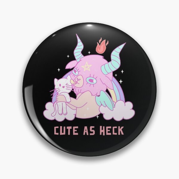 Item preview, Cute as Heck Baby Baphomet Clouds Rainbows Kitty Pentacle Pentagram Fire designed and sold by AlasAHintStudio.
