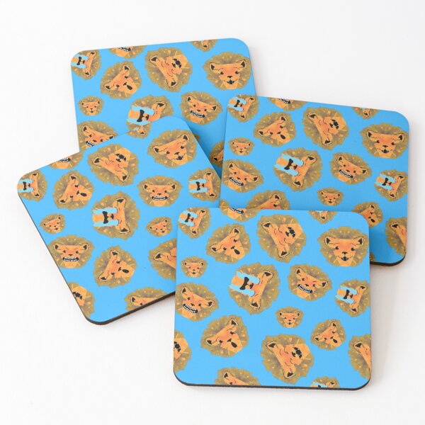 Item preview, Cute Emotional Lions Pattern Design - Sky Blue designed and sold by Onewivnacher.