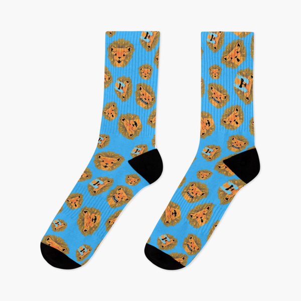 Item preview, Cute Emotional Lions Pattern Design - Sky Blue designed and sold by Onewivnacher.