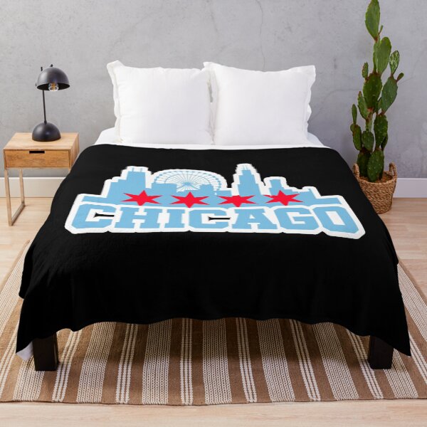 Item preview, Chicago Skyline Flag Colors White Outline designed and sold by AlexRinzler.