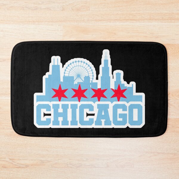 Item preview, Chicago Skyline Flag Colors White Outline designed and sold by AlexRinzler.