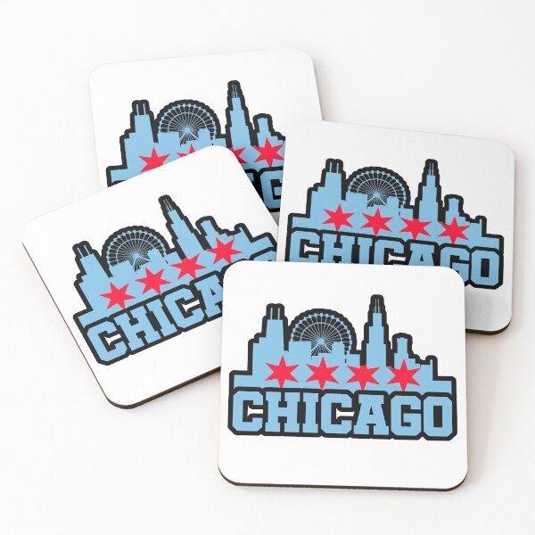 Item preview, Chicago Skyline Flag Colors Black Outline designed and sold by AlexRinzler.