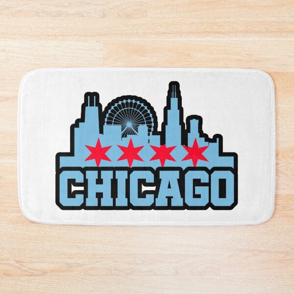 Item preview, Chicago Skyline Flag Colors Black Outline designed and sold by AlexRinzler.