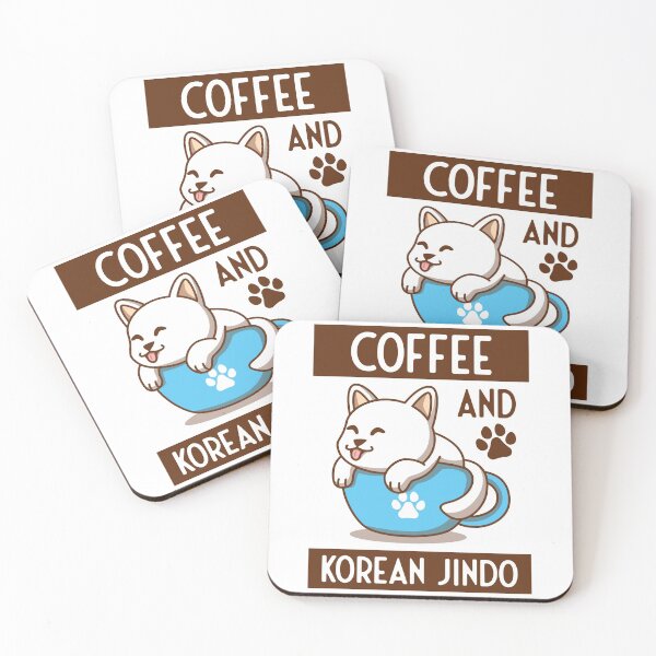 Item preview, Coffee & Korean Jindo designed and sold by MeowsAndMakes.