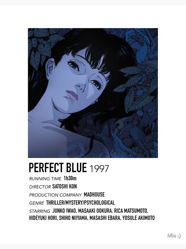 Perfect Blue  Anime movies, Blue poster, Satoshi kon