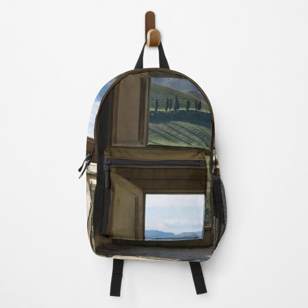 Item preview, Outside View of Cypress Trees and Green Hills Through a Shabby Windows designed and sold by ColemanOlmos.