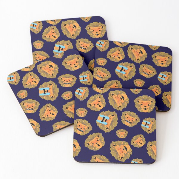 Item preview, Cute Emotional Lions Pattern Design - Midnight Blue designed and sold by Onewivnacher.