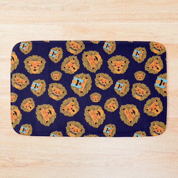 Item preview, Cute Emotional Lions Pattern Design - Midnight Blue designed and sold by Onewivnacher.