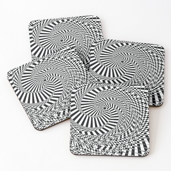 Item preview, Starburst Black and White Optical Illusion Art by Bossy Cat Home designed and sold by BossyCatHome.