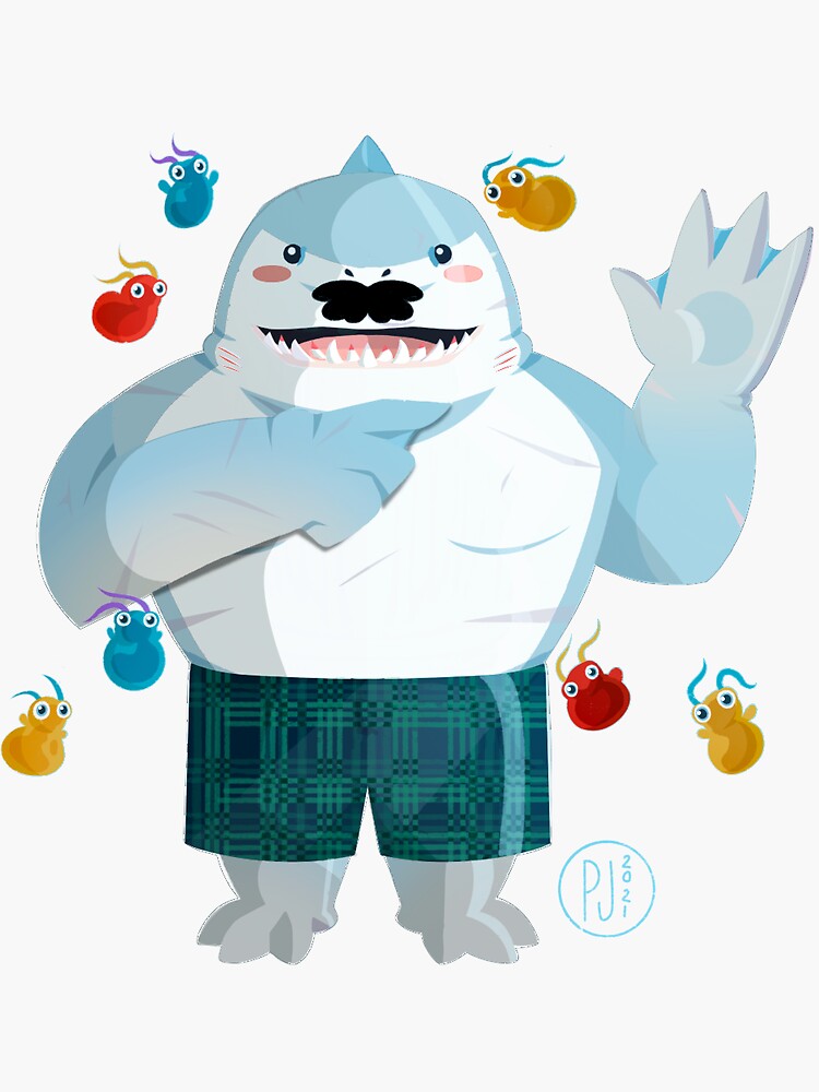 "Mustache Shark" Sticker for Sale by Pokimation Redbubble
