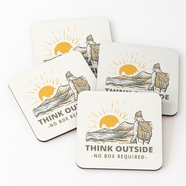 Item preview, Think Outside No Box Required T-Shirt for Hiking Outdoorsman l summer camp designed and sold by HappyBright.