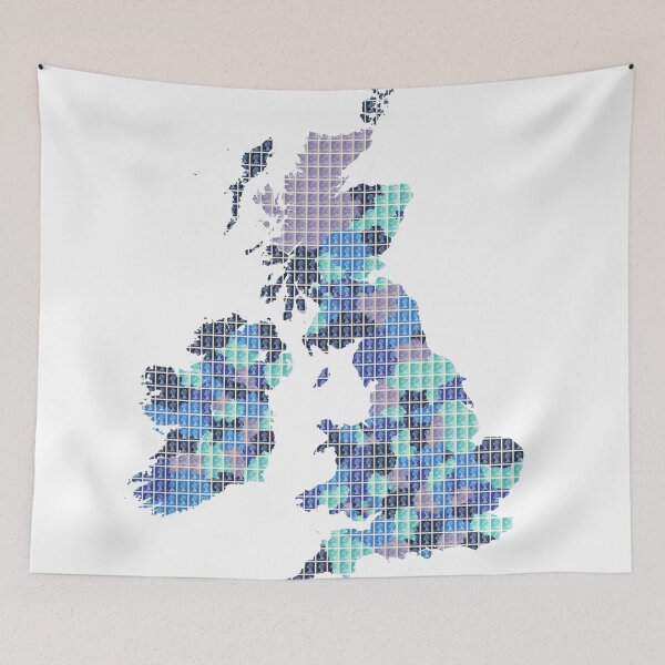 Item preview, UK and Ireland map - Blue designed and sold by Gary Hogben.