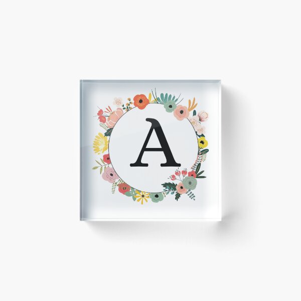 Item preview, Letter A Monogram with Flowers designed and sold by ShirleyDee.