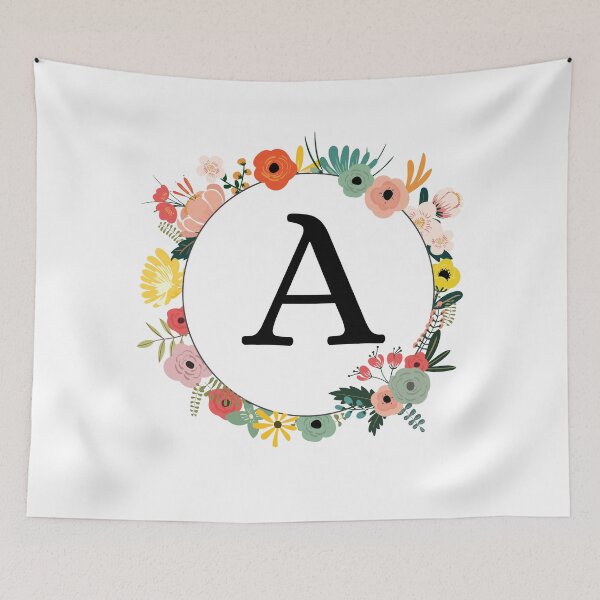Item preview, Letter A Monogram with Flowers designed and sold by ShirleyDee.