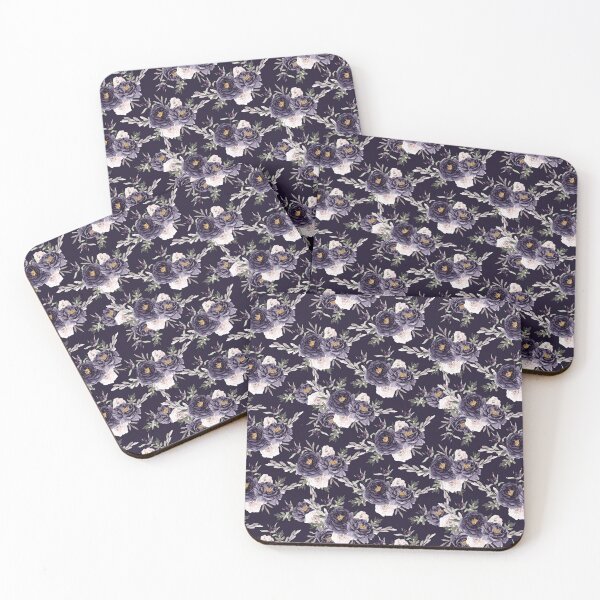Item preview, Flowers on black patterned designed and sold by WeirdGirlGFX.