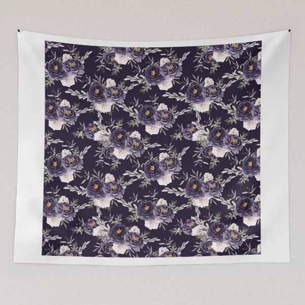 Item preview, Flowers on black patterned designed and sold by WeirdGirlGFX.