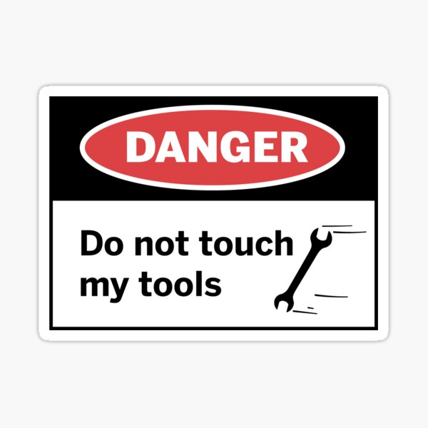 Item preview, Toolbox warning sign sticker designed and sold by fiskooriginal.