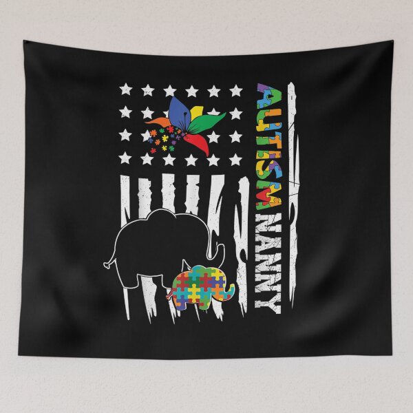 Item preview, Autism Nanny Awareness Distressed American Flag designed and sold by vivanbess.