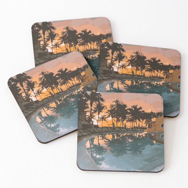 Item preview, MEXICO Cancún Pool Sunset designed and sold by VoyageVectors.