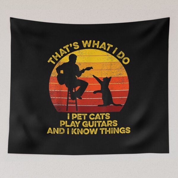 Item preview, Nn Retro Vintage That's What I Do I Pet Cat Guitar Gift designed and sold by vivanbess.