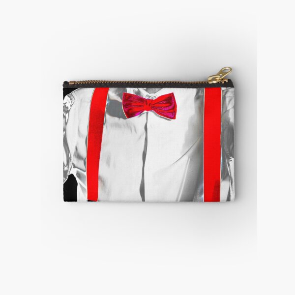 Item preview, Conceptual costume. Red bow-tie and braces. Jazzbow on white shirt background. Elegance and chic. designed and sold by Alexander Sorokopud.