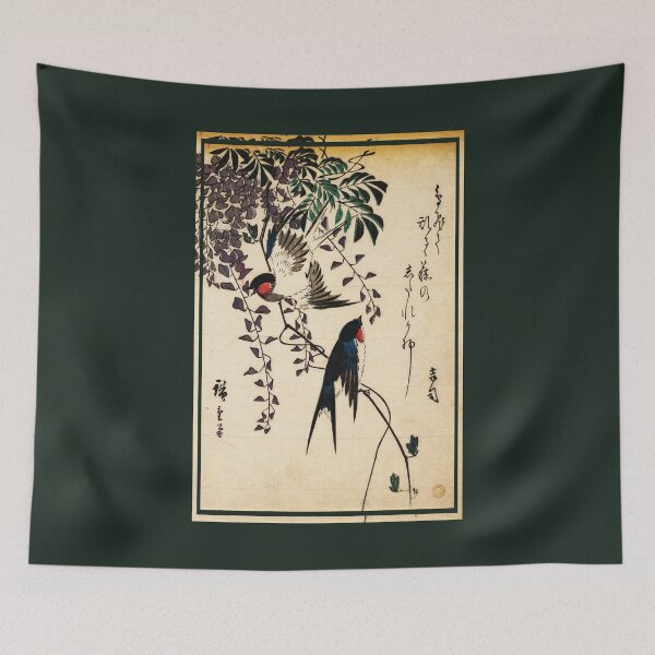 Item preview, Swallow and Wisteria by Utagawa Hiroshige designed and sold by DragonXX.
