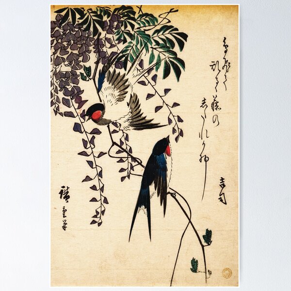 Item preview, Swallow and Wisteria by Utagawa Hiroshige designed and sold by DragonXX.