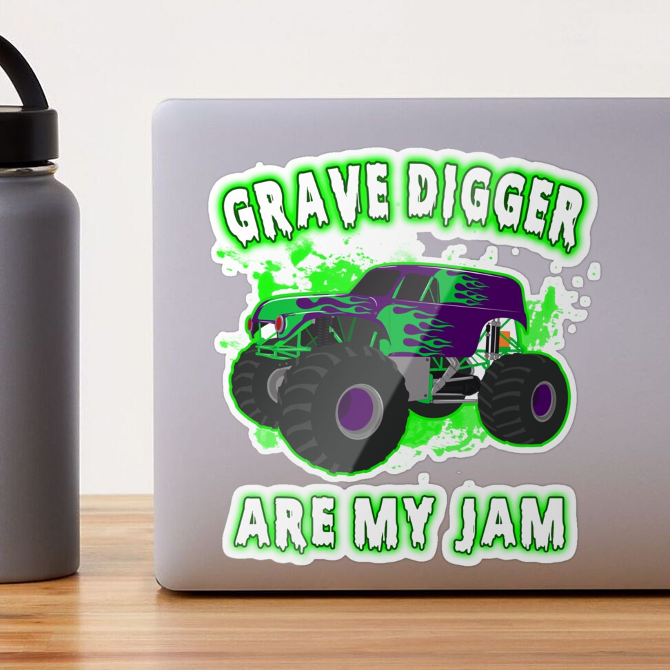 Grave Digger the Monster Jam in Black Water Bottle