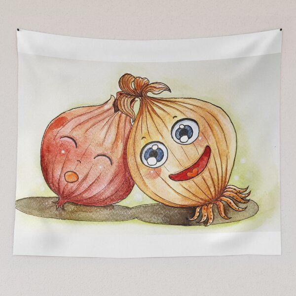 Item preview, Red Onion and Brown Onion Cartoon Cute designed and sold by KritsadaRuang.