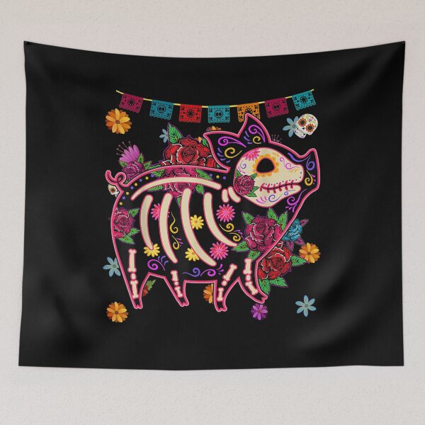 Item preview, Sugar Skull Mexican Pig Bone Halloween Day Of The Dead designed and sold by vivanbess.