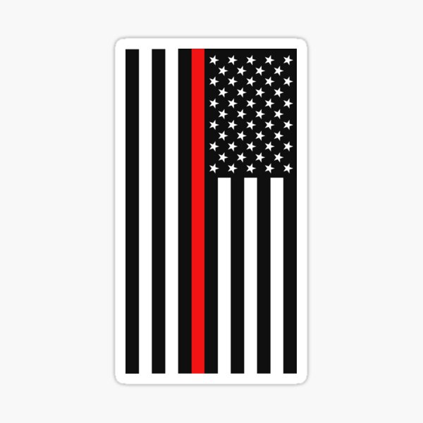 "Black American flag with red stripe American flag fire department