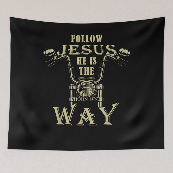 Item preview, Follow Jesus He Is The Way Christian Motorcycle Gospel Biker designed and sold by nancyholly.