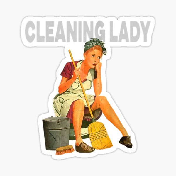 Womens 1950s Vintage Retro Cleaning Lady, Housekeepers Maid Service Sticker