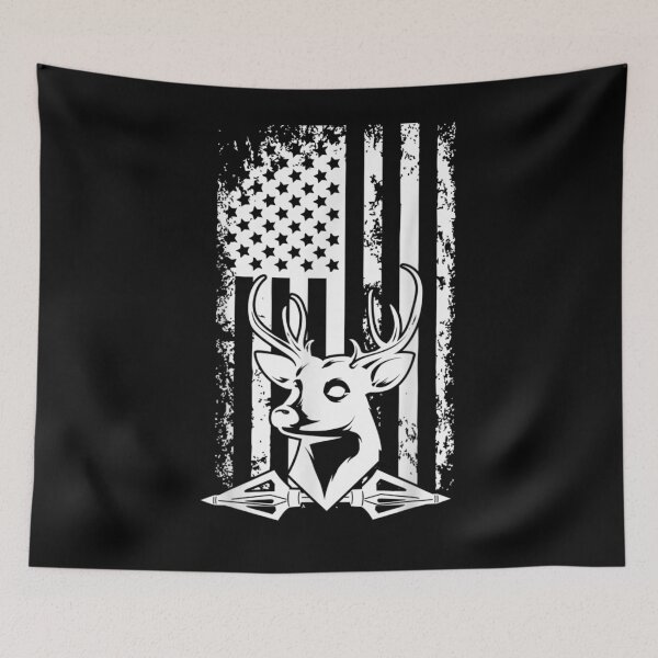 Item preview, Bow Hunting Gear Retro American Flag Deer And Arrows Archery designed and sold by nancyholly.