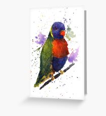 Watercolor Lorikeet at the Pet Store Greeting Card