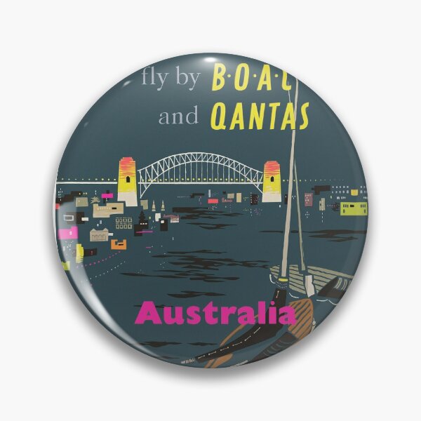 Item preview, Australia Fly BOAC and Qantas - vintage poster designed and sold by AirlineBoutique.