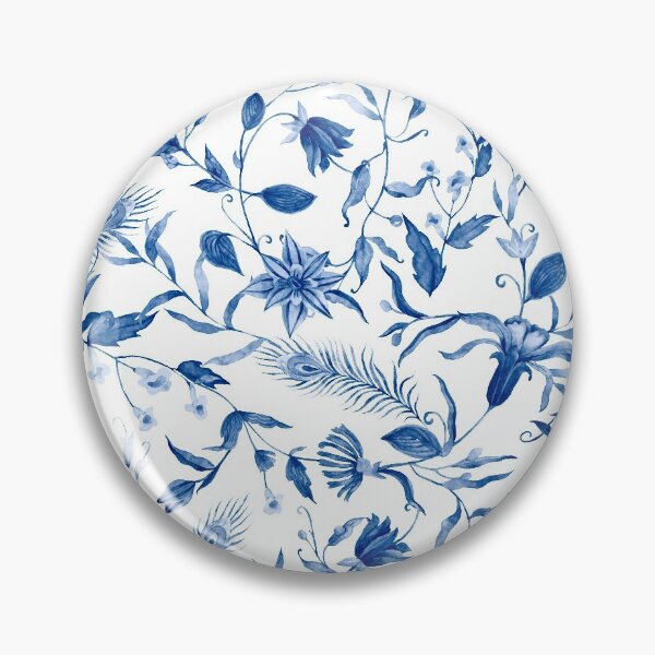 Item preview, Beautiful bright blue floral pattern designed and sold by Ila Mandlik.