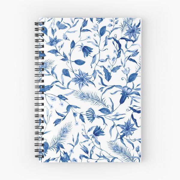 Item preview, Beautiful bright blue floral pattern designed and sold by Ila Mandlik.