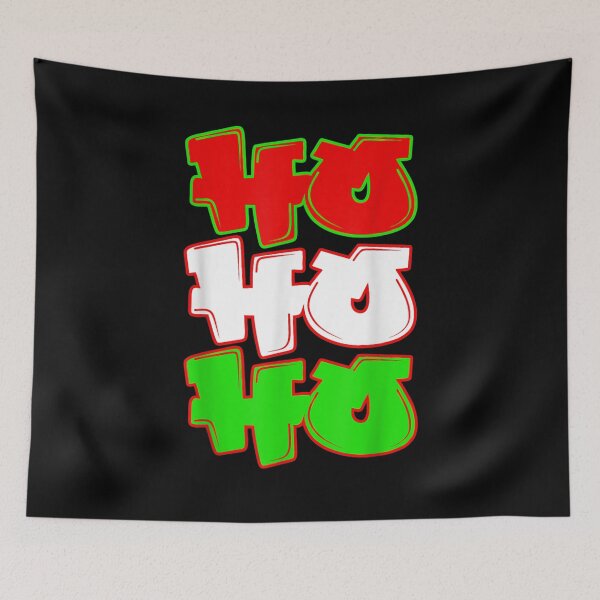 Item preview, Ho Ho Ho Graffiti Style Christmas Holiday Red Green designed and sold by vivanbess.