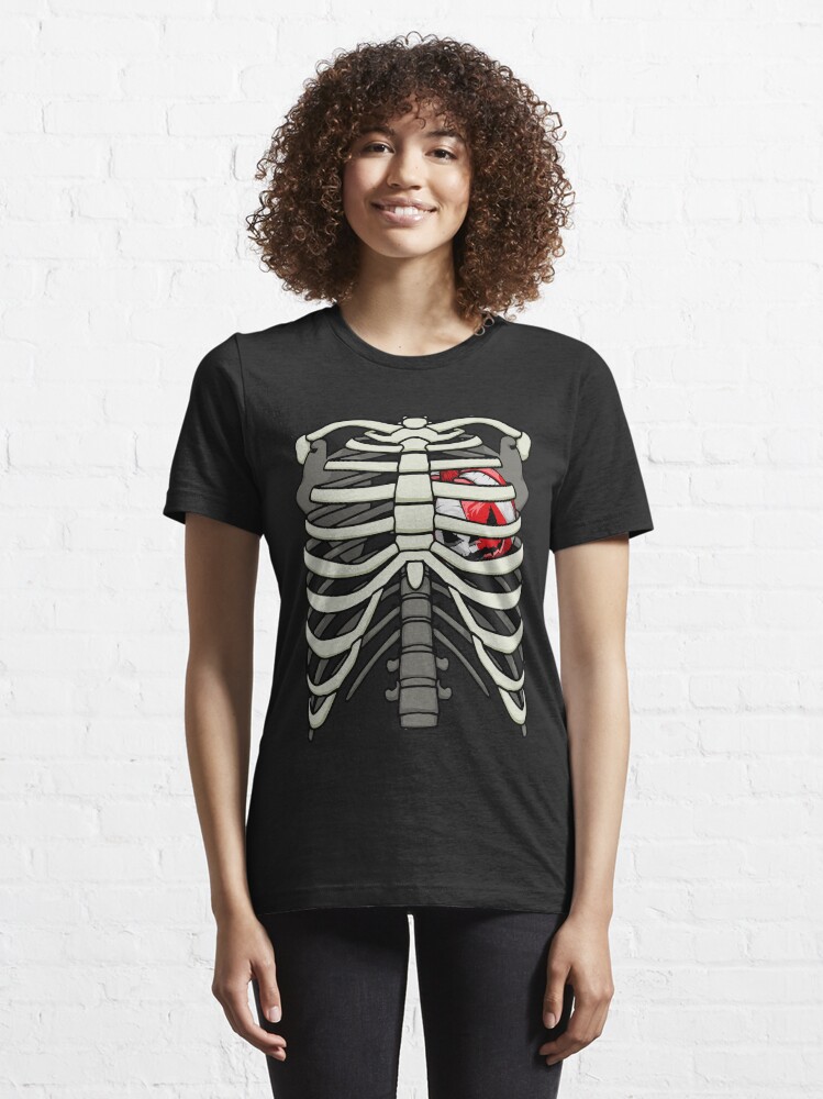 Skeleton Ribcage Patriotic Halloween Usa Flag Pumpkin Heart T Shirt For Sale By Grandeduc