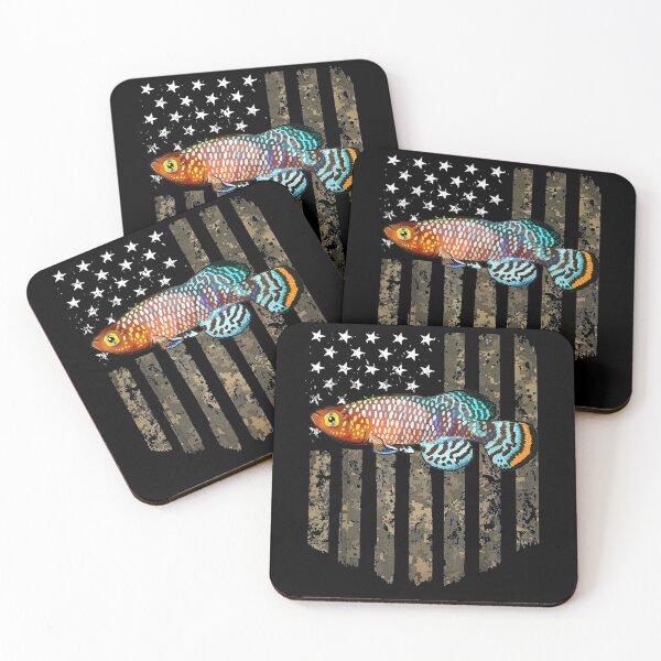 Item preview, Camo American Flag Killifish 4th Of July Aquarium Fish designed and sold by vivanbess.
